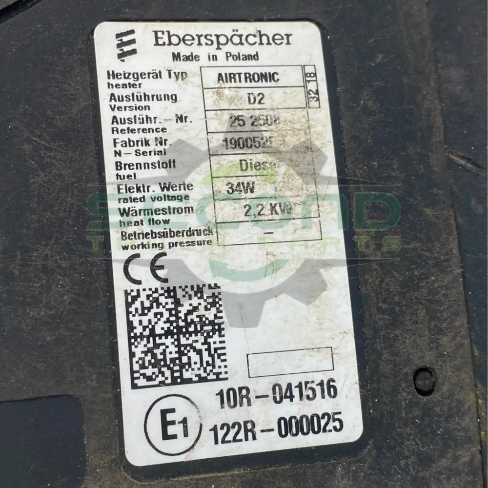 122R-000025 Genuine Eberspacher Diesel Bunk Heater - Other Truck Parts