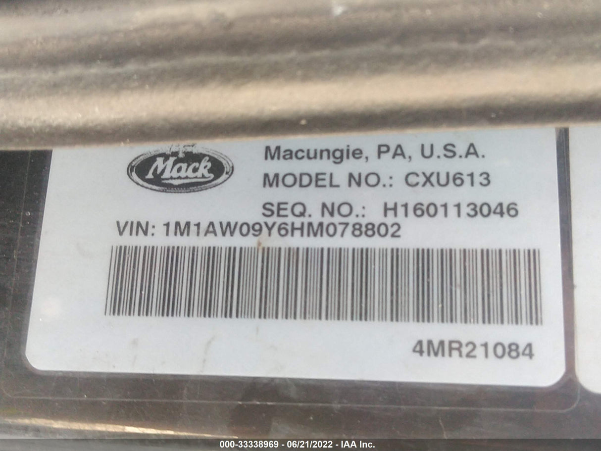 2017 Mack RATIO 3.36 - Second Truck Parts