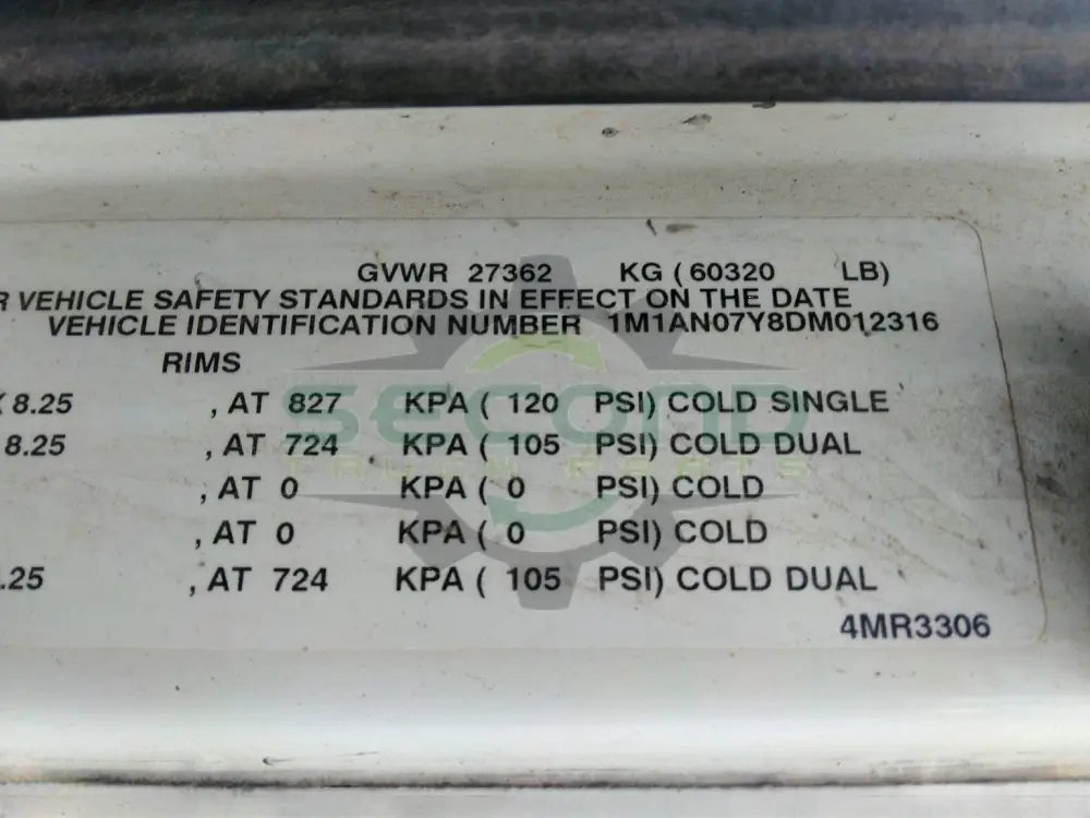 2013 MACK CXU613 RATIO 3.91 - Second Truck Parts