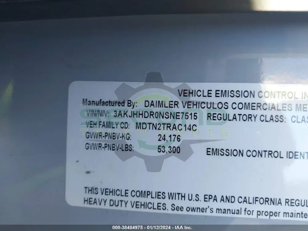 2022 Freightliner Cascadia - Second Truck Parts