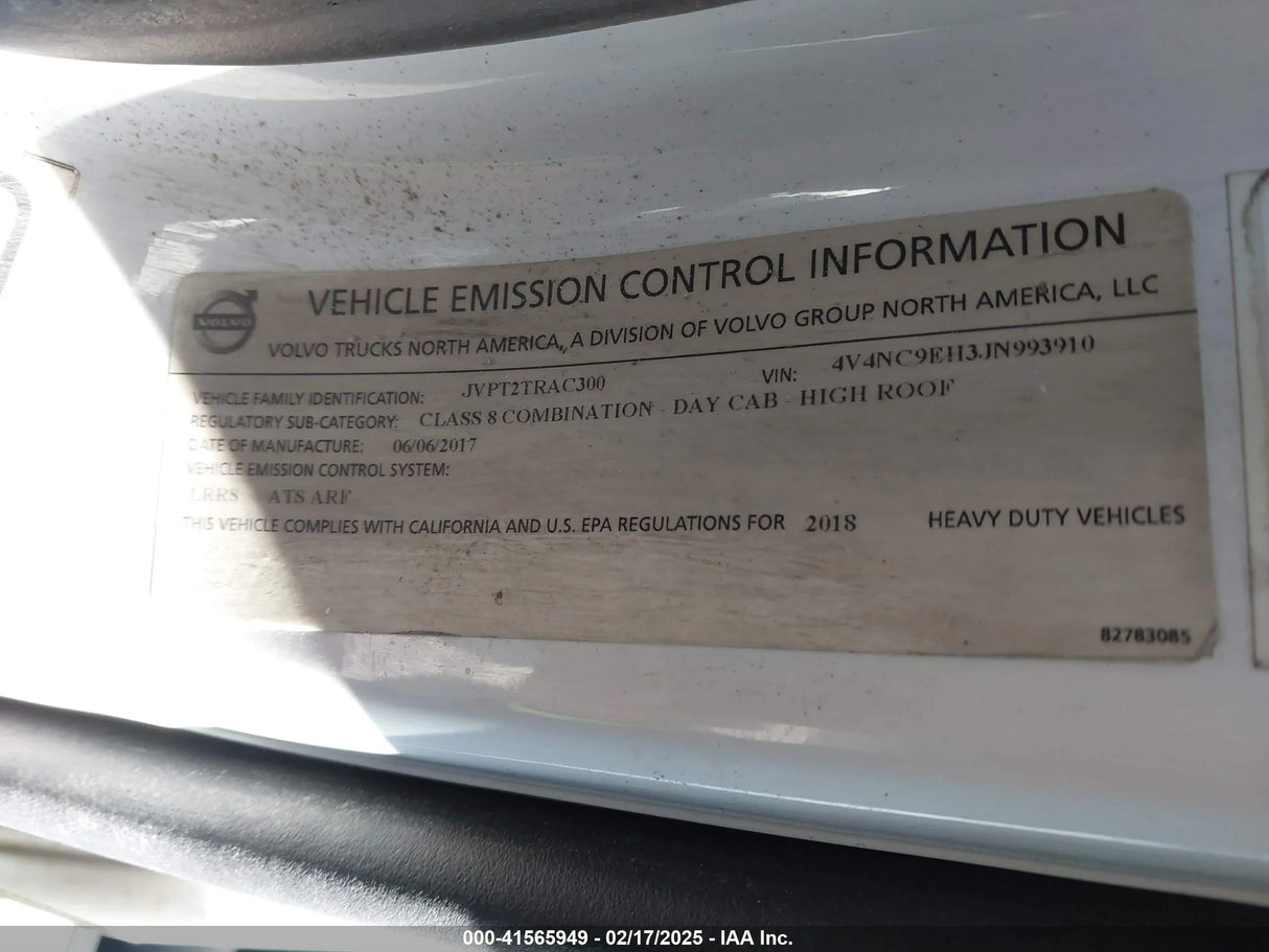 2018 Volvo VNL - Second Truck Parts