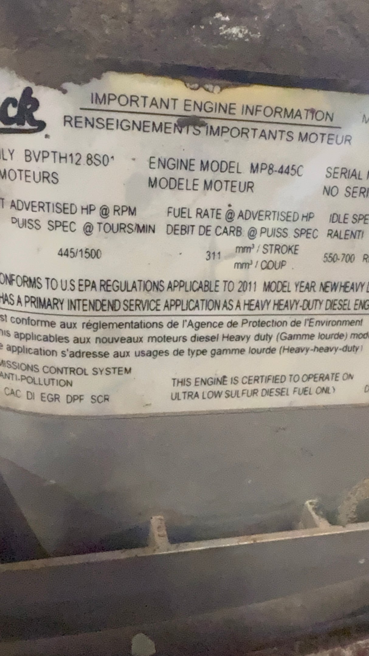 Genuine Mack Diesel Engine