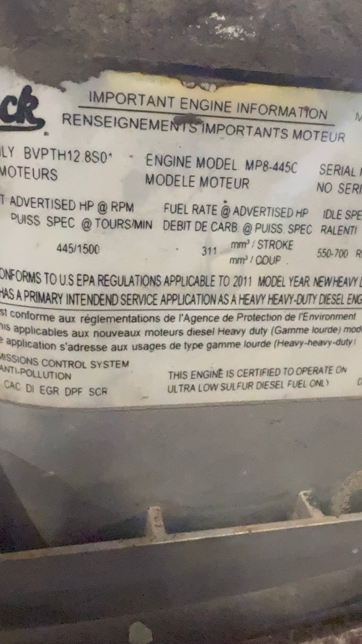 Genuine Mack Diesel Engine - Engines