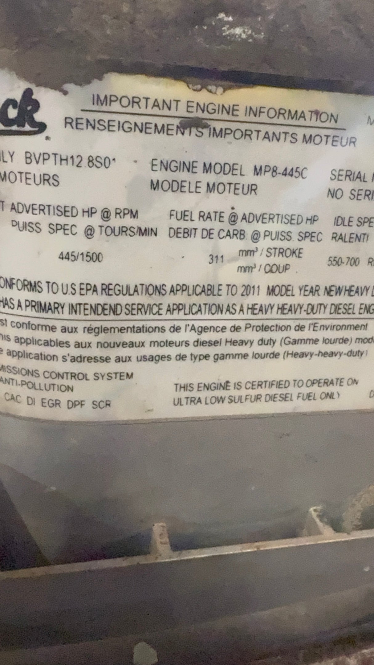 MP8*971350*H1*H Genuine Mack Diesel Engine