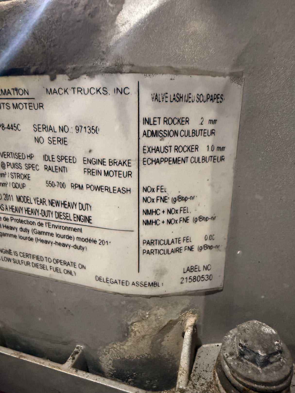 Genuine Mack Diesel Engine