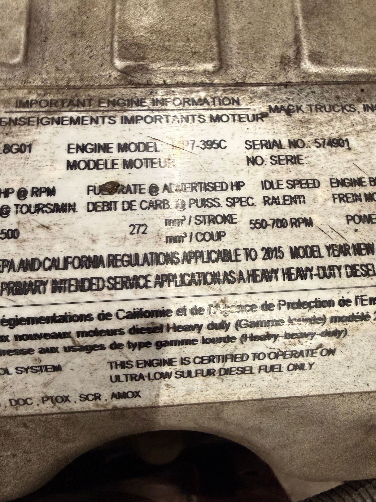 092349 Genuine Mack Engine Assembly