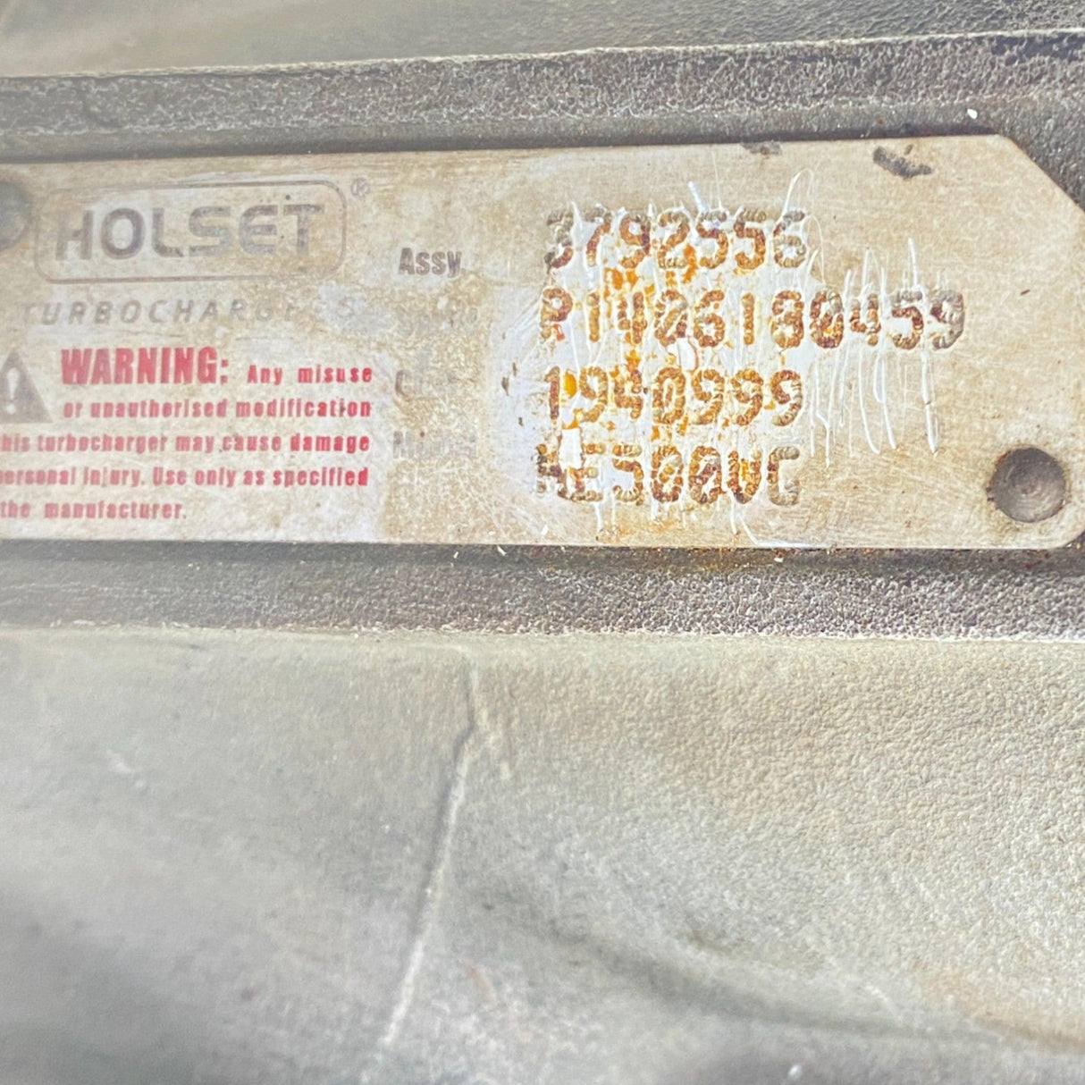 3792556 Genuine Paccar Turbocharger He500Vg With Actuator - Second Truck Parts