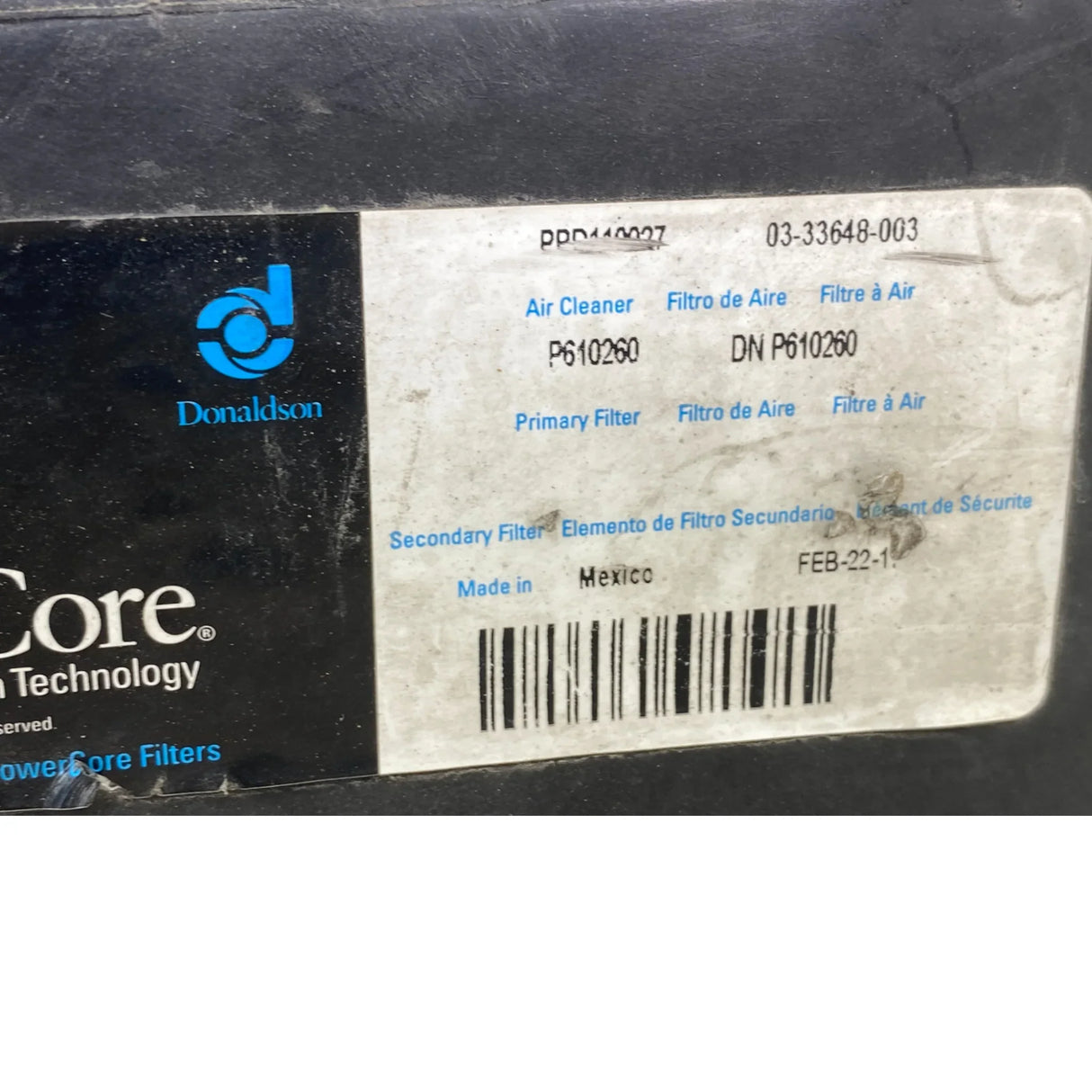 03-33648-003 Genuine Freightliner Air Cleaner - Second Truck Parts