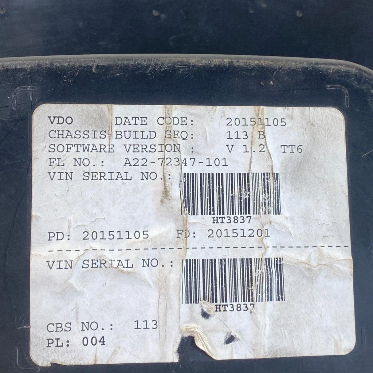 A22-72347-101 Genuine Freightliner Instrument Cluster - Second Truck Parts