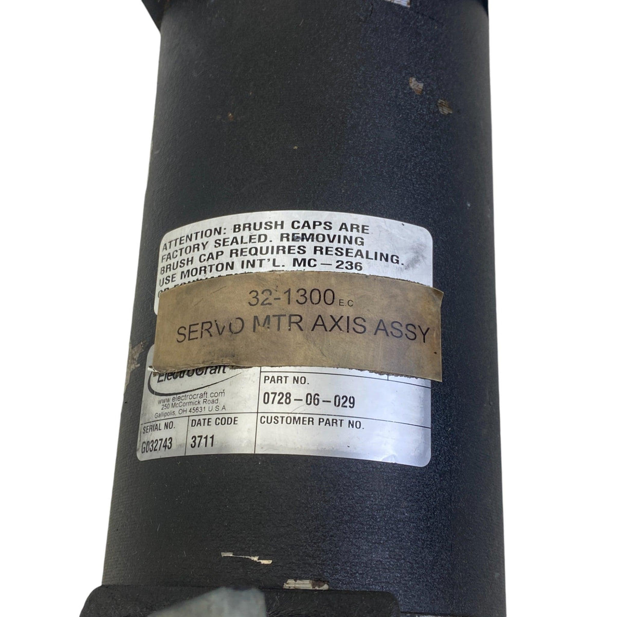 0728-06-029 Genuine Haas Electrocraft Servo Motor E728 - Second Truck Parts