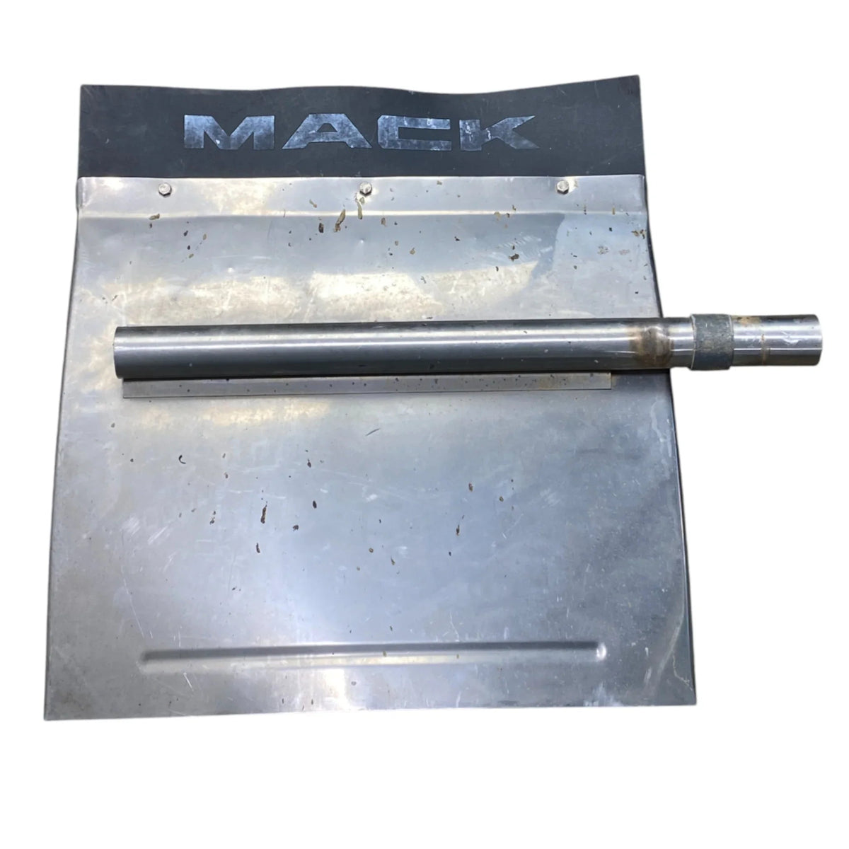 608-13449 Genuine Mack Front Right Passenger Side Drive Axle Crome Mud Flap Guard - Second Truck Parts