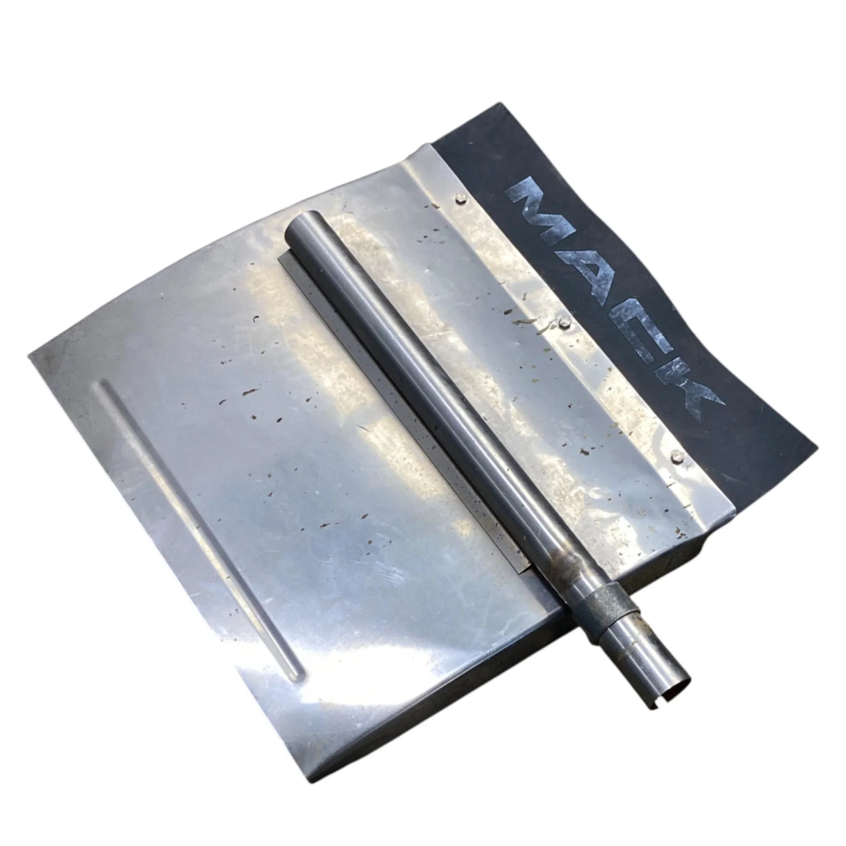 608-13449 Genuine Mack Front Right Passenger Side Drive Axle Crome Mud Flap Guard - Second Truck Parts