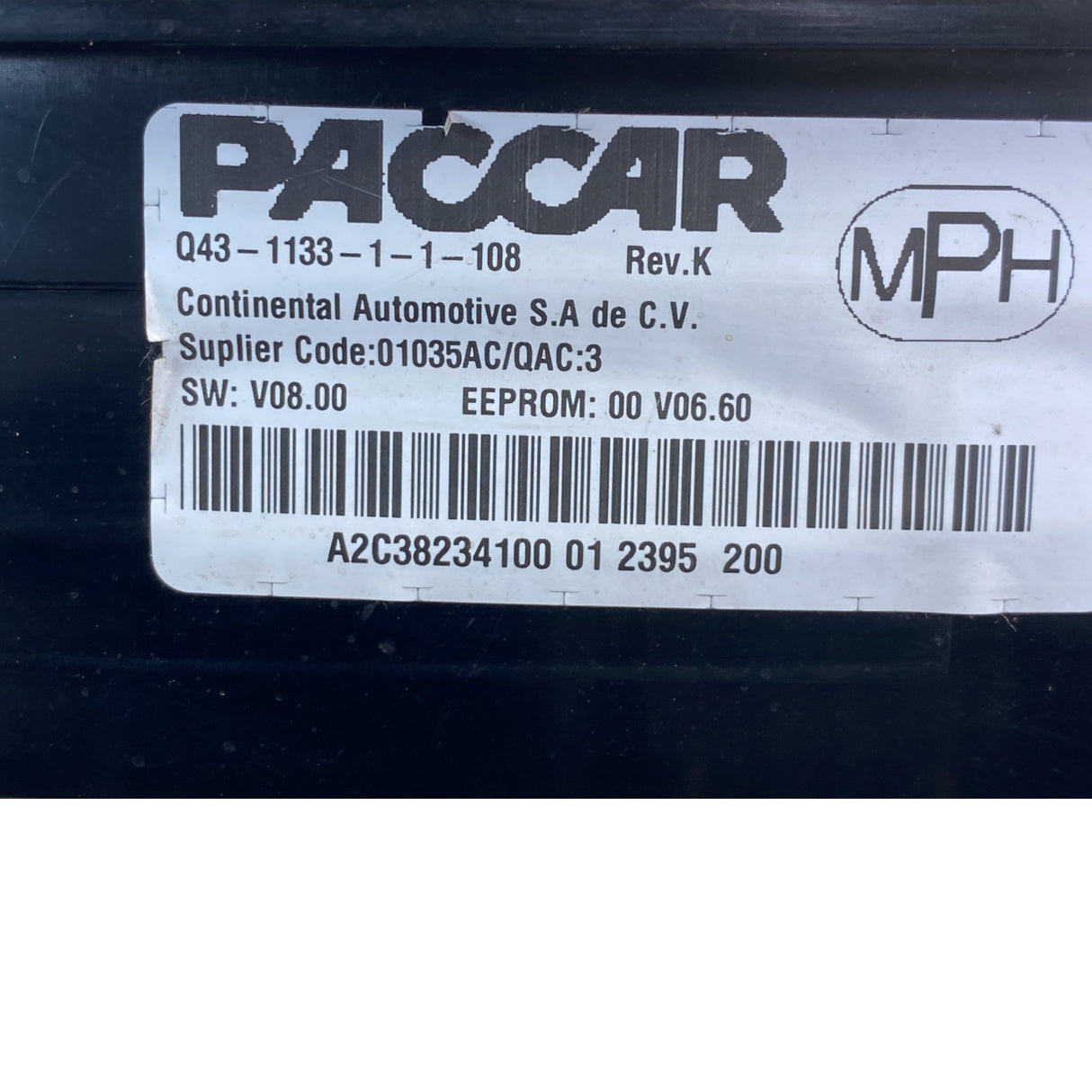 Q43-1133-1-1-108 Genuine Paccar Instrument Cluster Gauge - Second Truck Parts