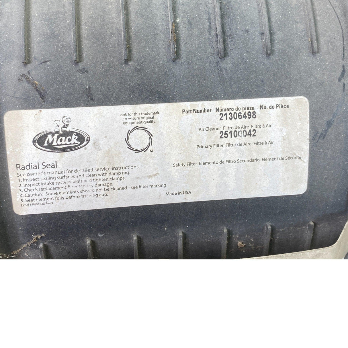 21306498 Genuine Mack Air Cleaner Air Cleaner Assembly - Second Truck Parts