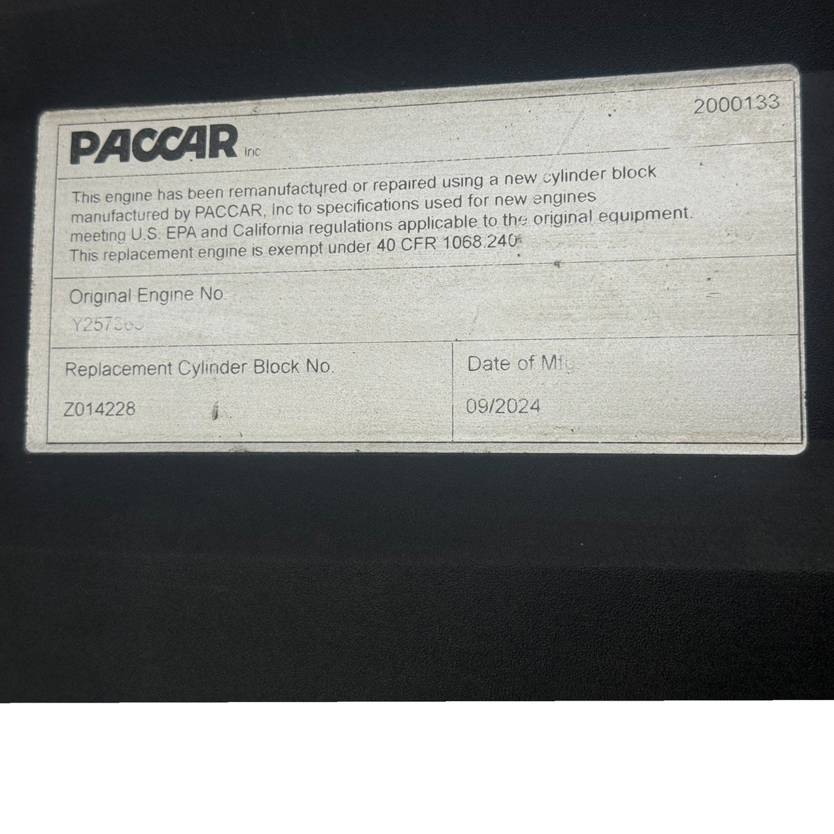 2272049 Genuine Paccar Engine Valve Cover - Second Truck Parts