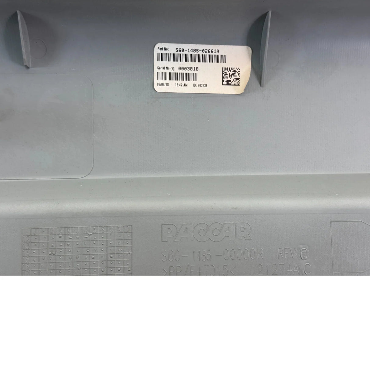 S60-1485-0000R Genuine Paccar TRIM B Pillar Day Cab U - Second Truck Parts