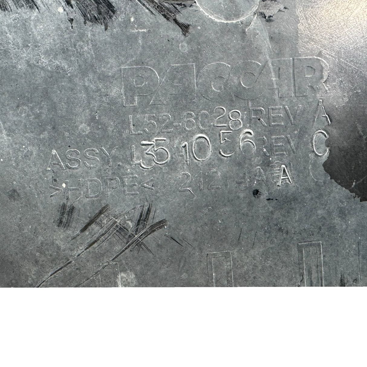 L52-6028 Genuine Paccar Left Side Fender Liner Pulled - Second Truck Parts