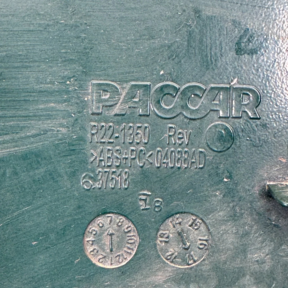 R22-1350 Genuine Paccar Left Side Black Pillar Cover - Second Truck Parts