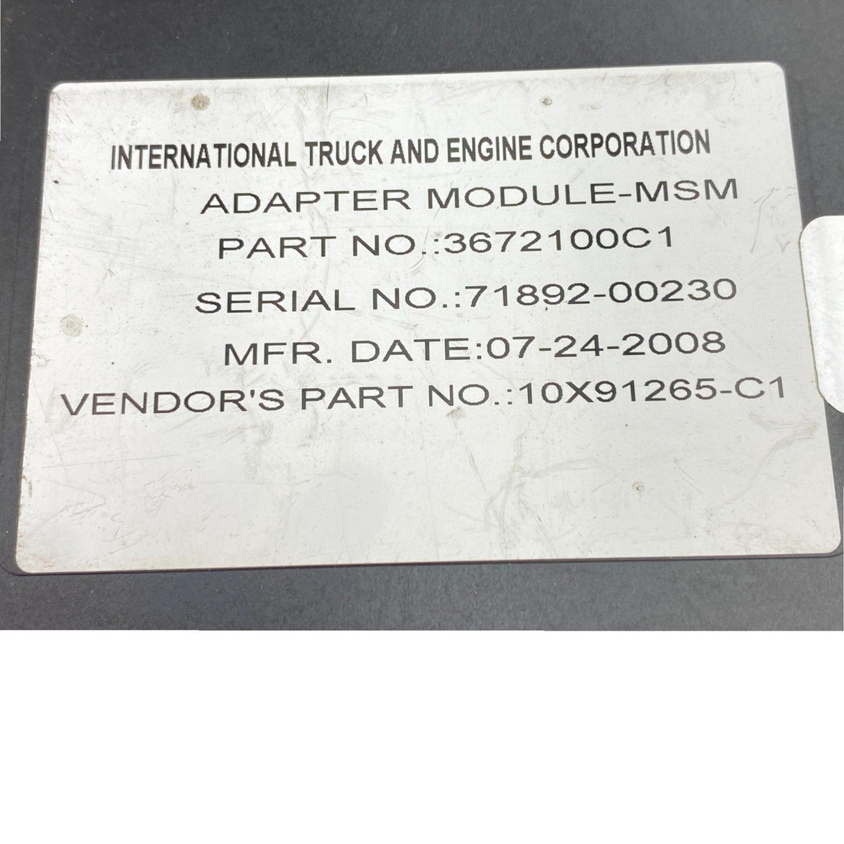 3672100C1 Genuine International Adapter Multiplexed Signal MO - Second Truck Parts