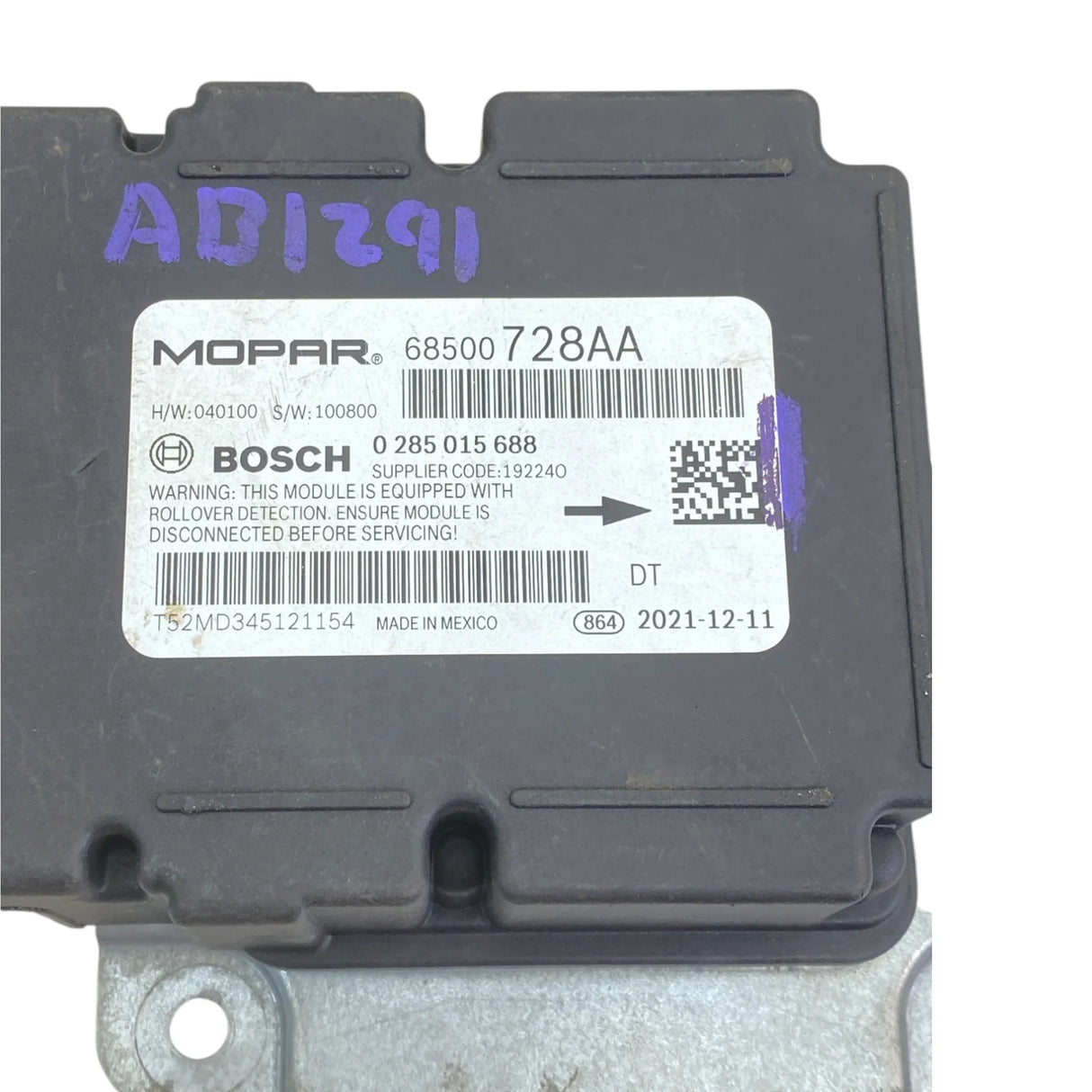68500728AA Genuine Mopar SRS Air Bag Control Module - Second Truck Parts