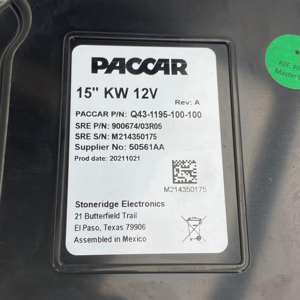 Q43-1195-100-100 Genuine Paccar Digital Display Cluster - Second Truck Parts
