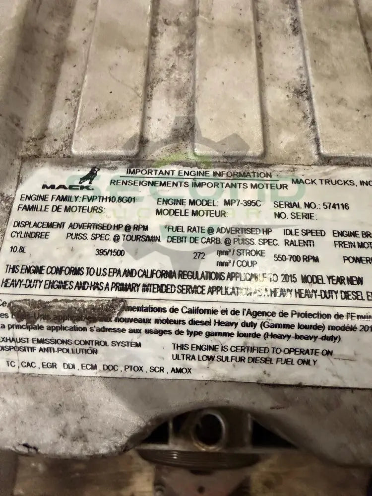 Genuine Mack Engine CXU 613 2015 - Engines