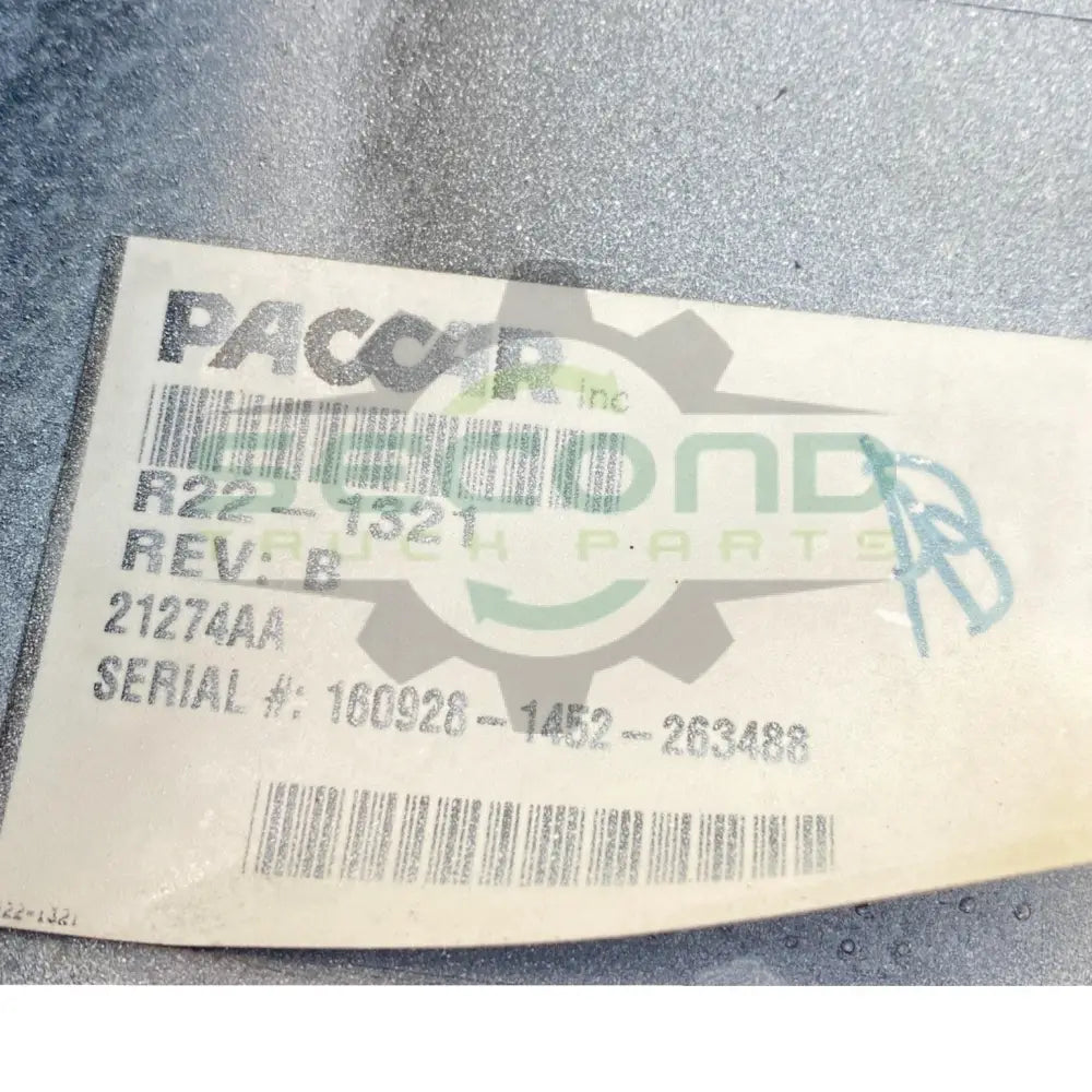 R22-1321 Genuine Paccar White Left Side Hood Lock Panel Cover - Second Truck Parts