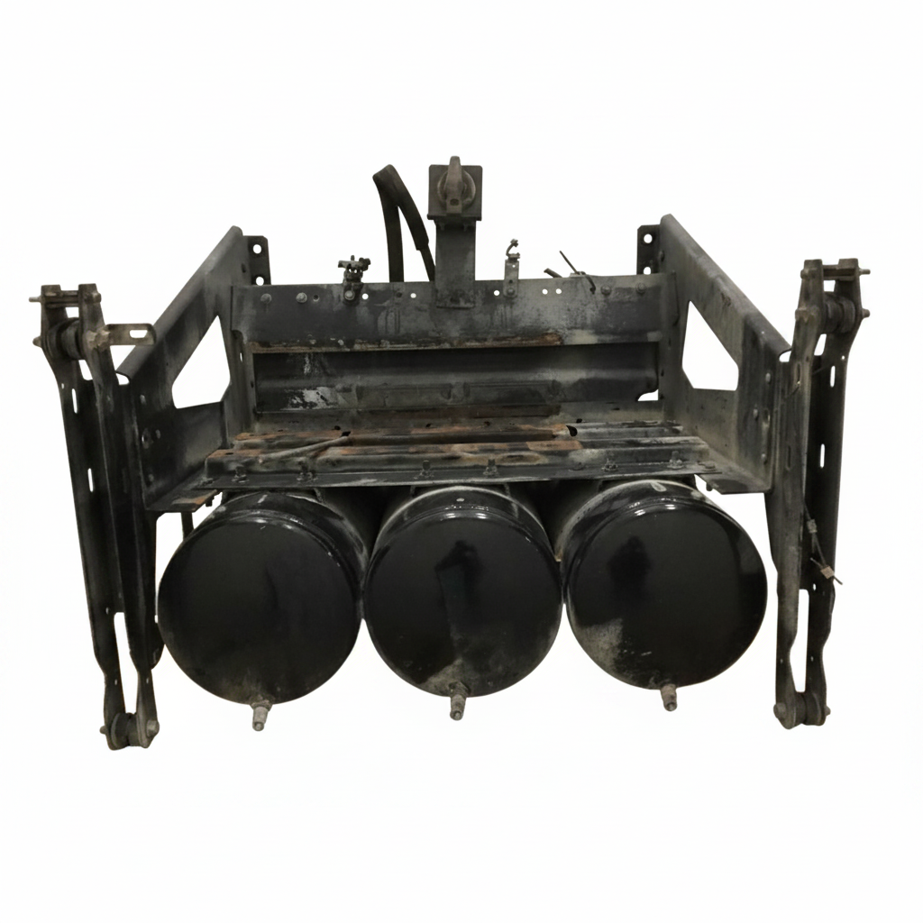 Volvo VNL steel battery box21043167 with x3 steel air tanks x2 - Second Truck Parts