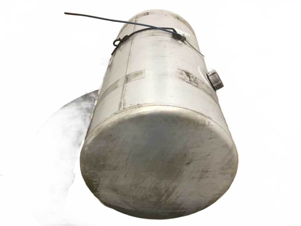 Aluminum LH Fuel Tank measures 25' x 60" 100 gallon with front - Second Truck Parts