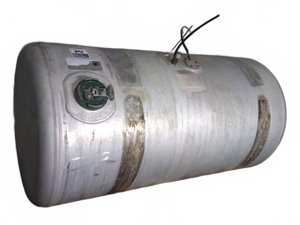Aluminum RH fuel tank measures 25" x 49" 100 gallon with rear - Second Truck Parts