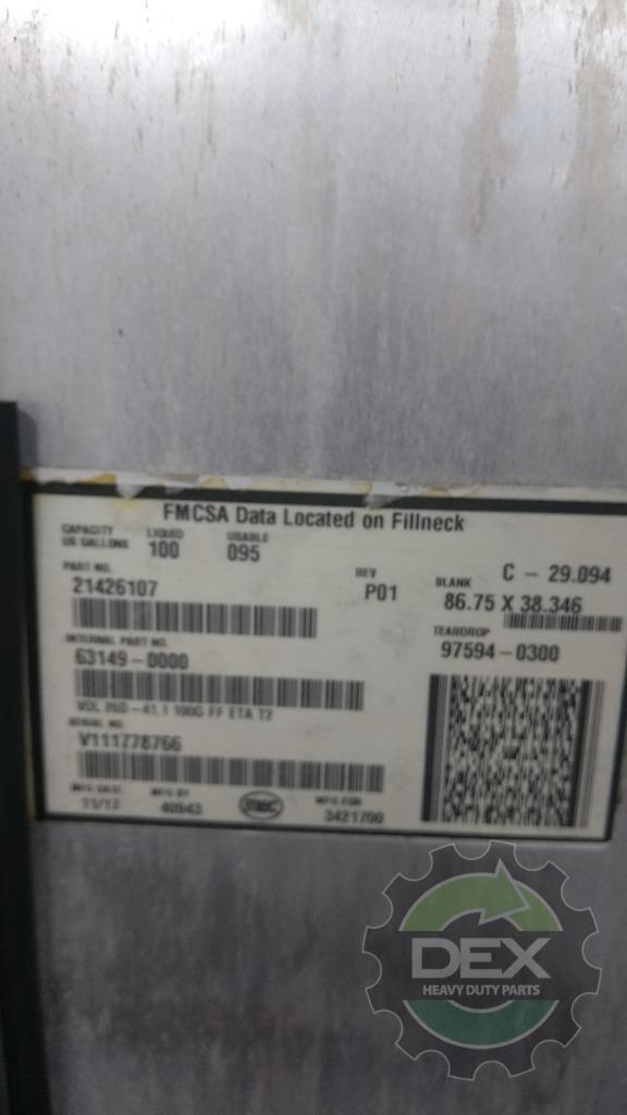 Mack 100 gallon aluminum D shaped fuel tank OEM 21426107 - Second Truck Parts