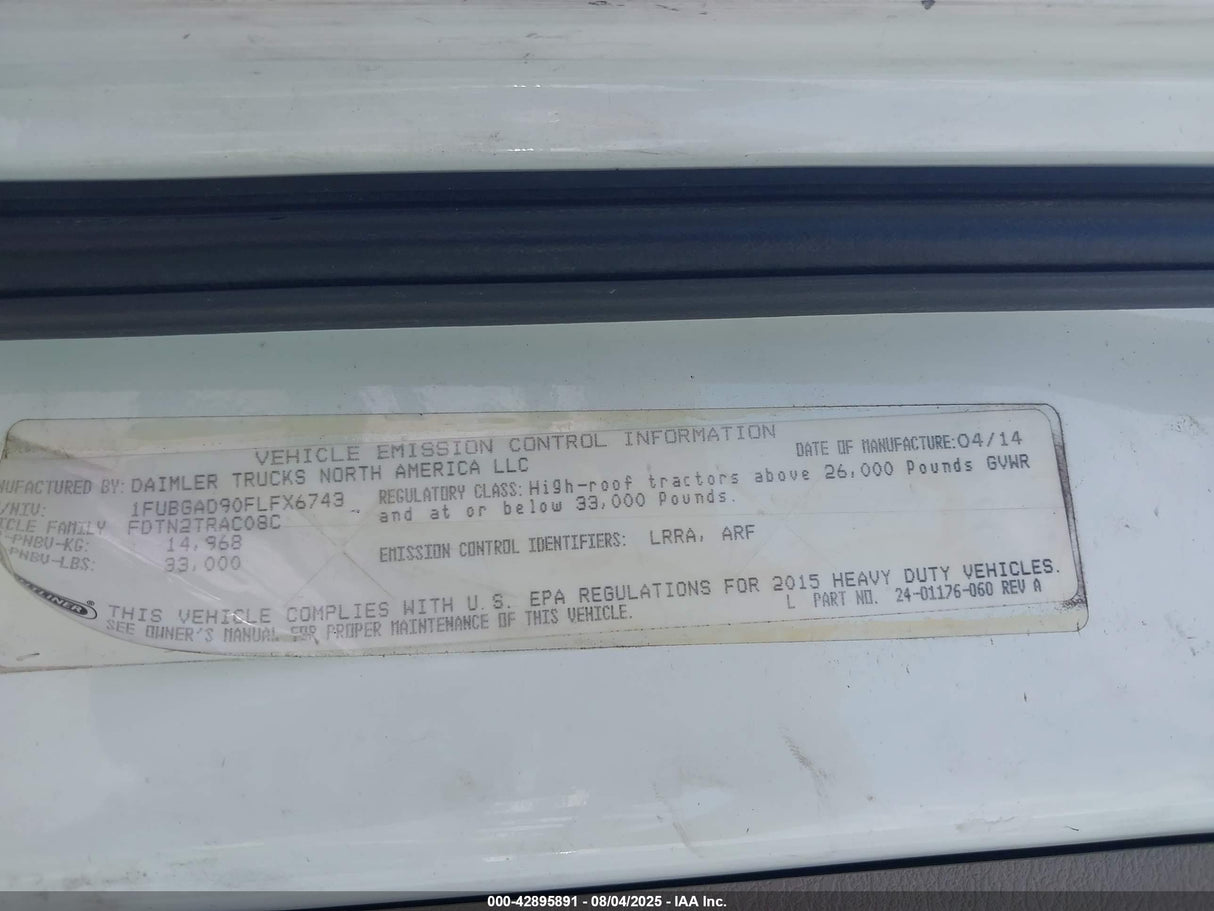 2015 Freightliner Cascadia - Second Truck Parts