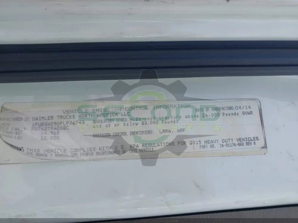2015 Freightliner Cascadia - Second Truck Parts