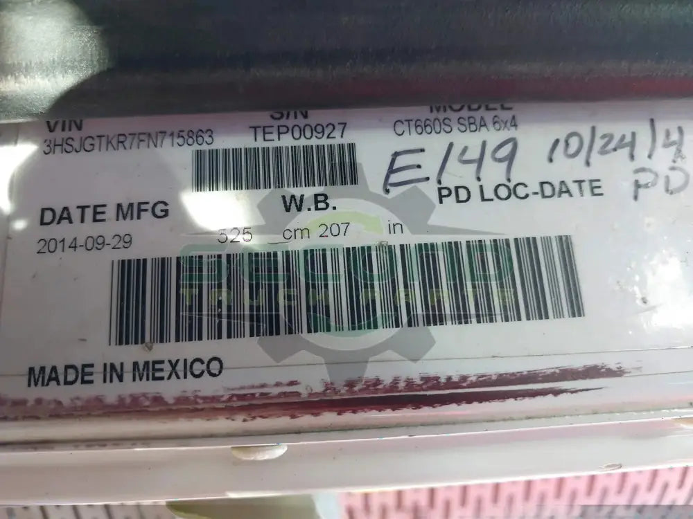 2015 International 660S - Second Truck Parts