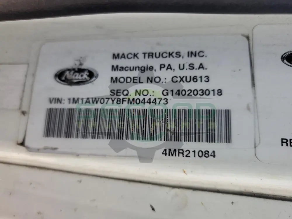 2015 MACK CXU613 RATIO 3.36 - Second Truck Parts