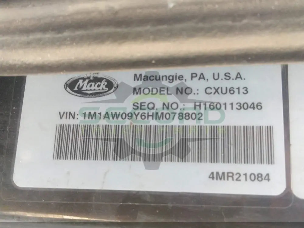 2017 Mack RATIO 3.36 - Second Truck Parts