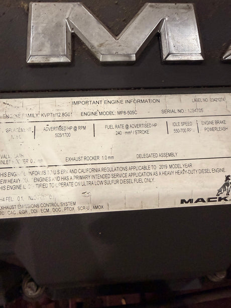 MP8-505C Genuine Mack Engine Assembly - Second Truck Parts