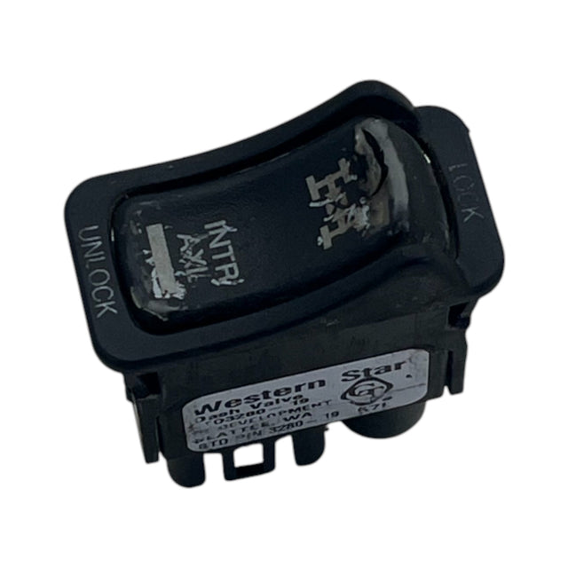 3280-19 Genuine Western Star Interior Axle Lock Air Valve Rocker Switch - Second Truck Parts