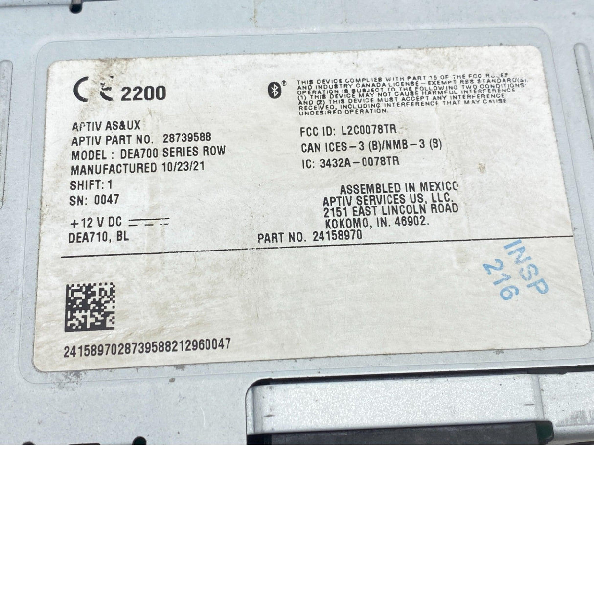 PP1071807103211200 Genuine Paccar Radio DEA710