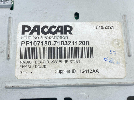 PP1071807103211200 Genuine Paccar Radio DEA710 - Second Truck Parts