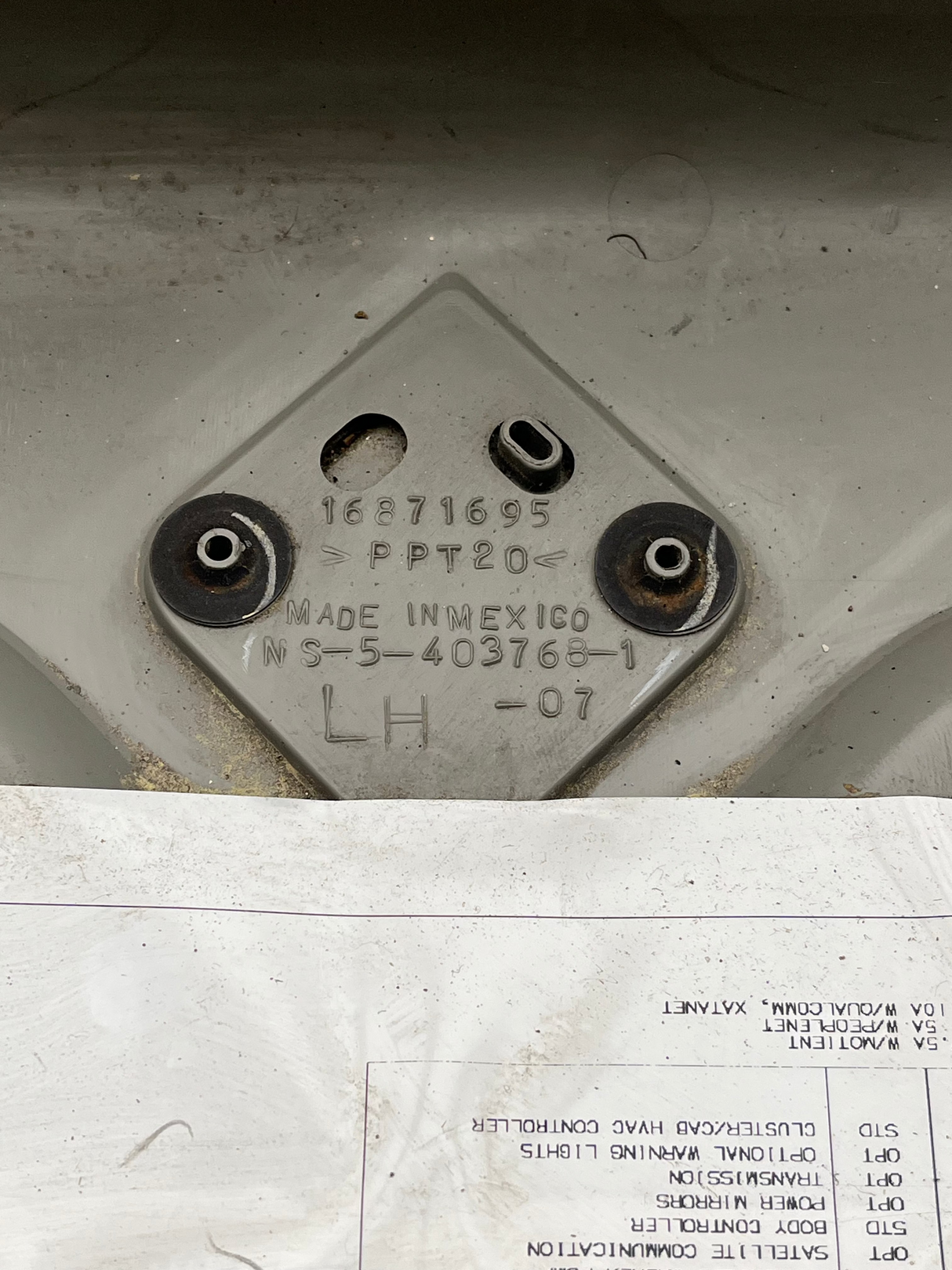 3865795C3 Genuine International Fuse Cover Dash Panel