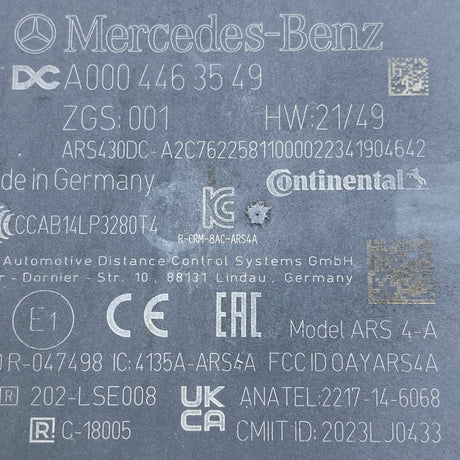 A0004463549 Genuine Mercedes-Benz Distance Radar Control Unit