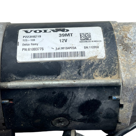 61003775 Genuine Volvo Starter Motor 39MT 12V