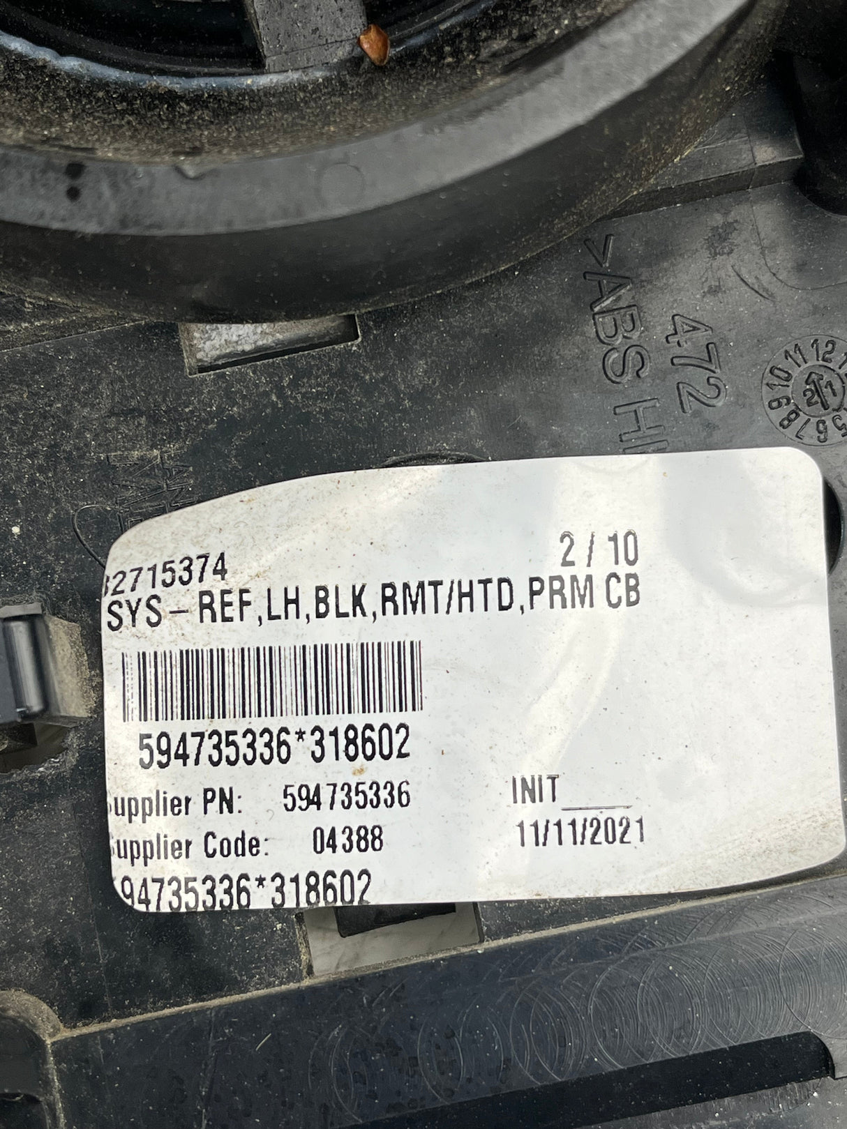 594735336PDC Genuine Volvo Left Side Aero Black Mirror