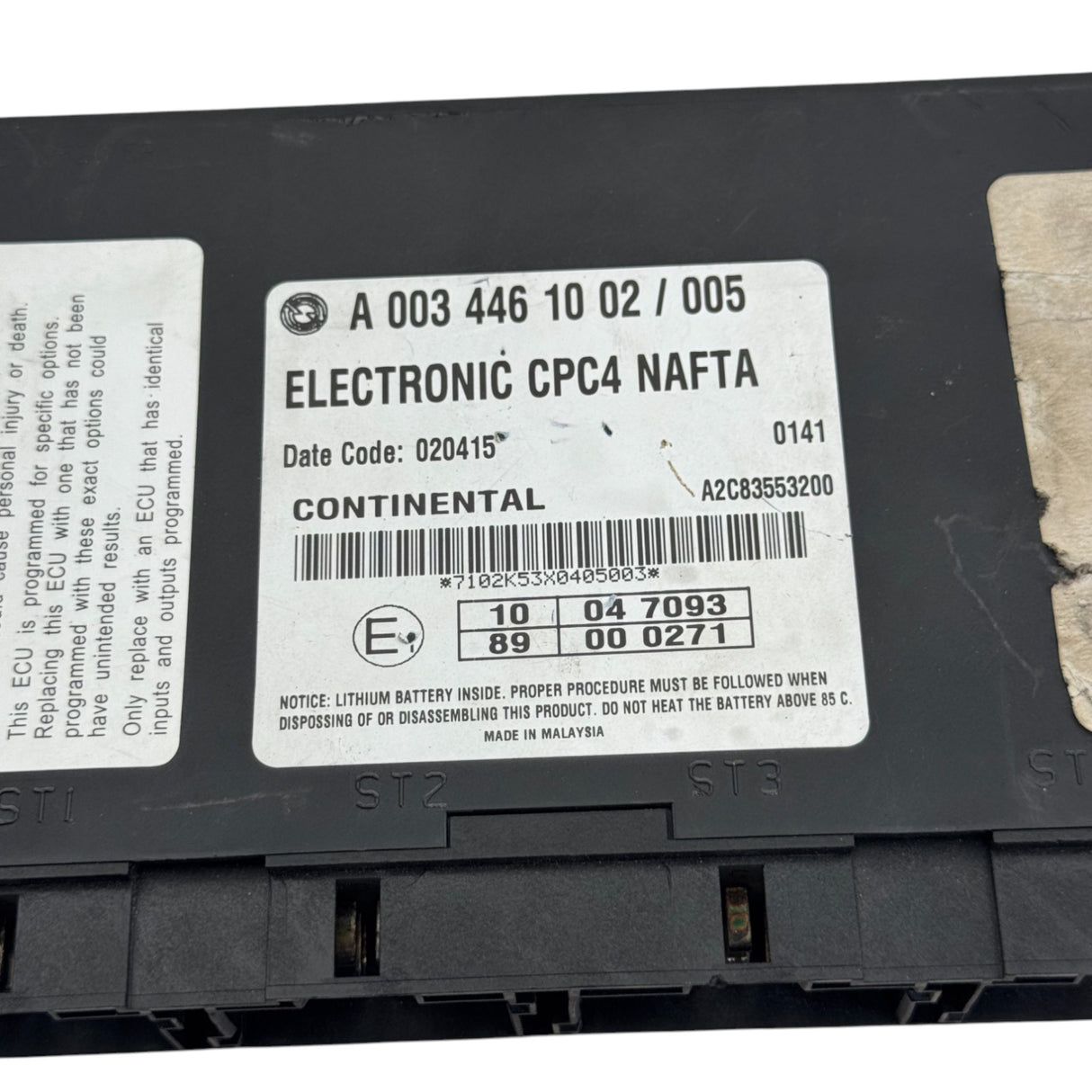 A0034461002 Genuine Freightliner CPC4 Electronic Chassis Control Module