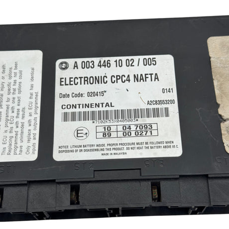 A0034461002 Genuine Freightliner CPC4 Electronic Chassis Control Module - Second Truck Parts