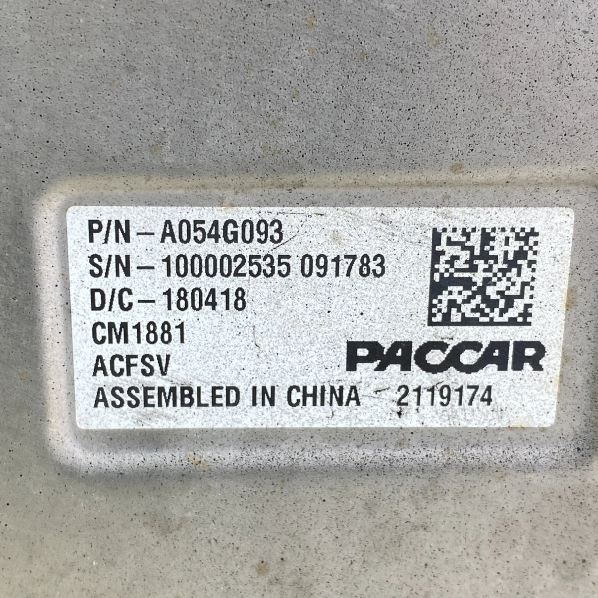 A054G093 Genuine Paccar Aftertreatment Control Module