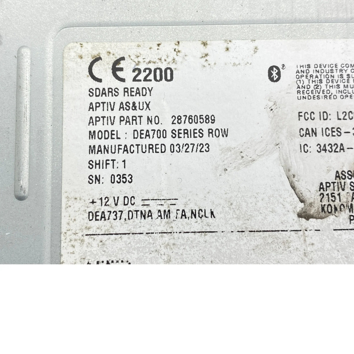 A22-78676-000 Genuine Freightliner Radio DEA737 AM FM WB BT USB SXM