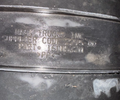 16QM572M Genuine Mack Left Hand Fender Liner Extension - Second Truck Parts