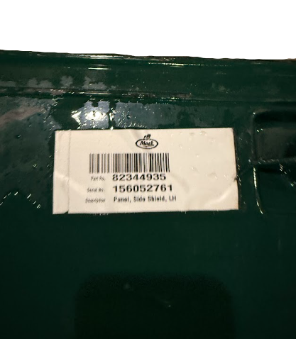 82344935 Genuine Mack Green Left Side Shield Panel - Second Truck Parts